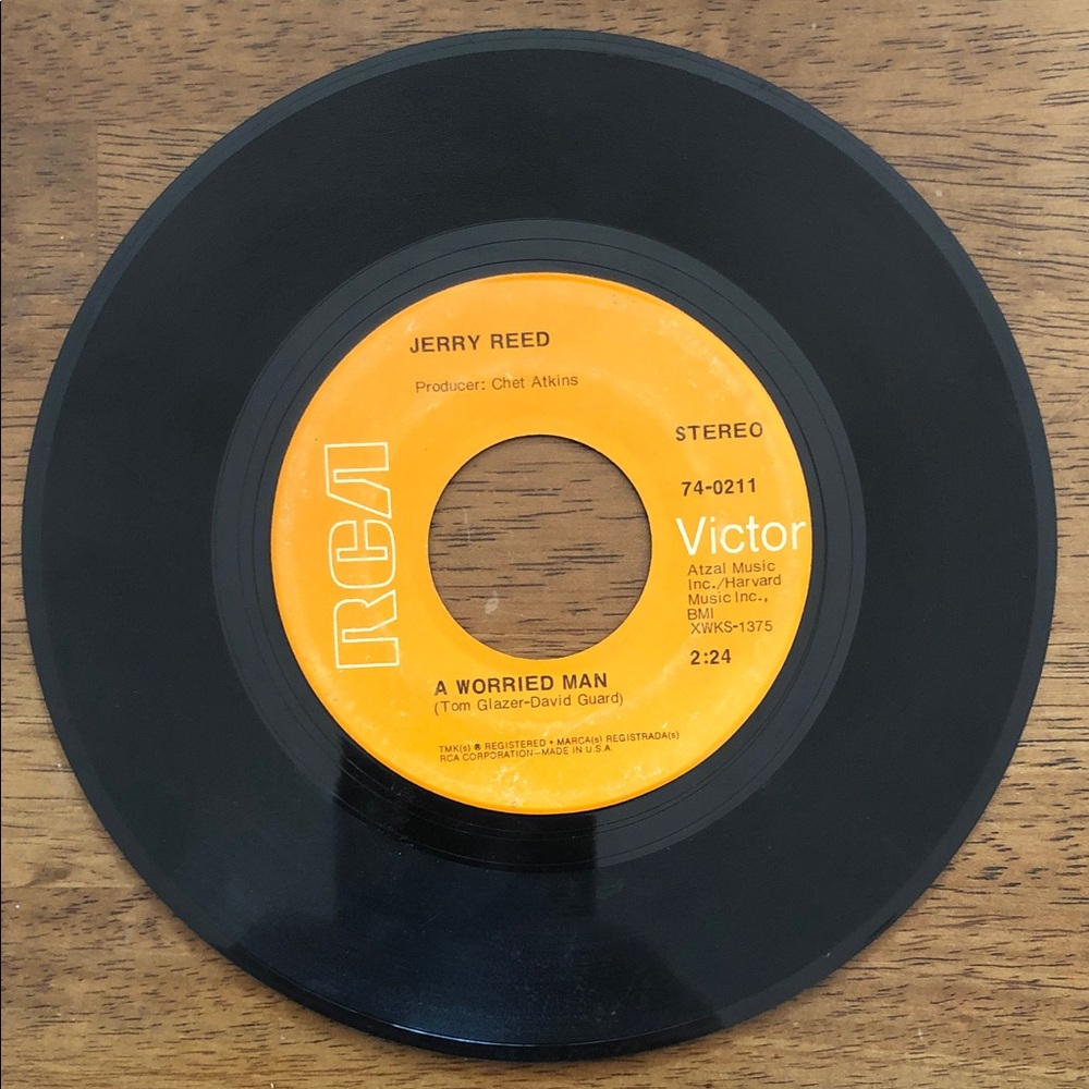 Jerry Reed Vinyl 45 Record Worried  Man